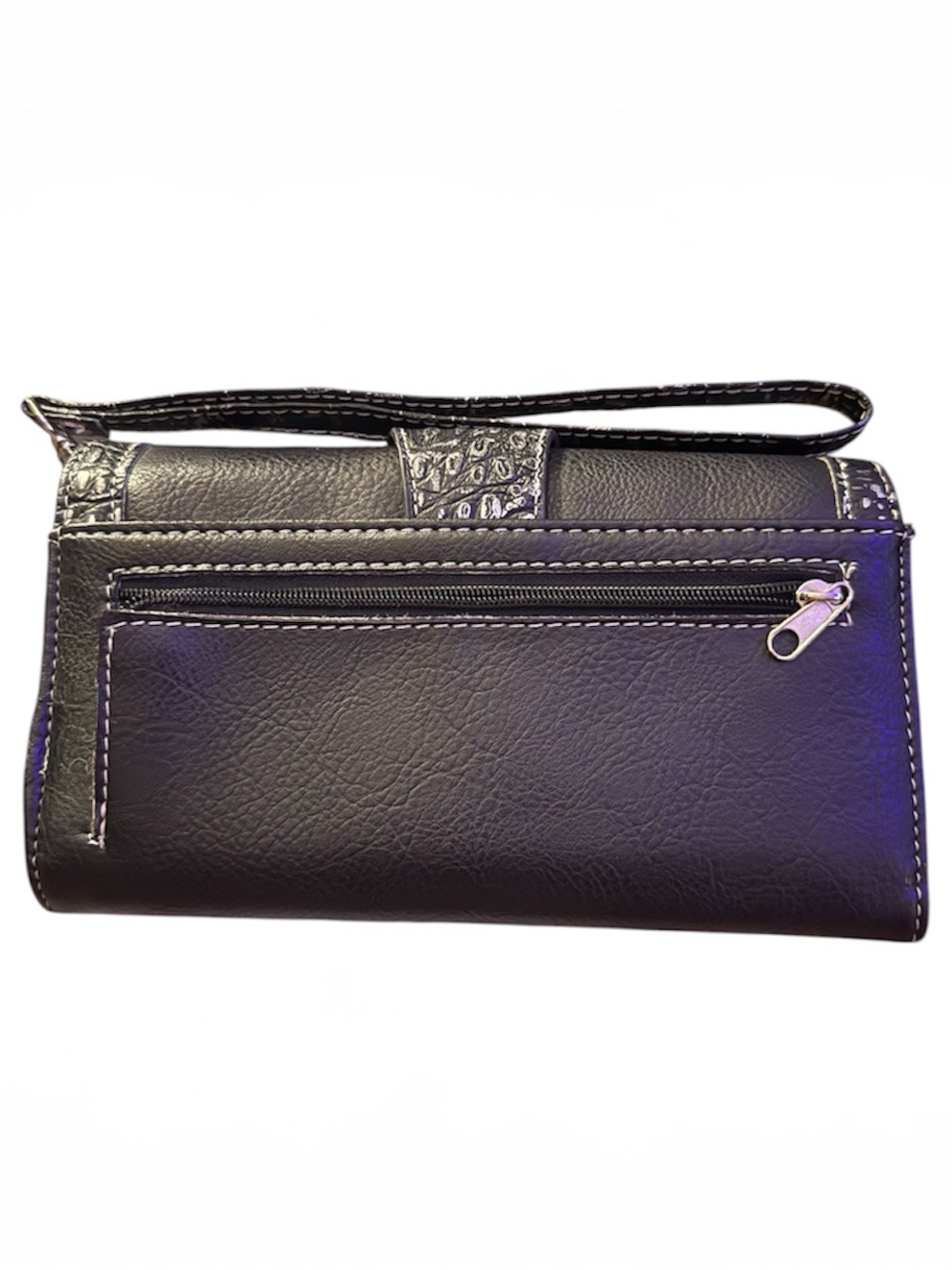 Embellished Black Wristlet Clutch with Rhinestone Buckle - Picture 2 of 3